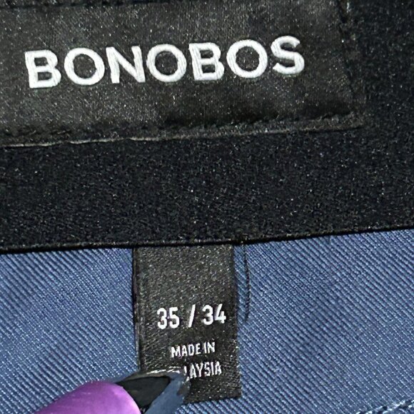 NWT BONOBOS 3X Dry Athletic Fit Pants Size 35x34 Blue 5-Pocket Pant - Picture 5 of 10